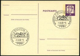 GANZSACHEN P 73 BRIEF, 1962, 8 Pf. Gutenberg, Postkarte In Grotesk-Schrift, Leer Gestempelt Mit Sonderstempel IFFEZHEIM - Collezioni