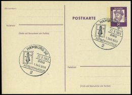 GANZSACHEN P 73 BRIEF, 1962, 8 Pf. Gutenberg, Postkarte In Grotesk-Schrift, Leer Gestempelt Mit Sonderstempel HAMBURG 1. - Collezioni