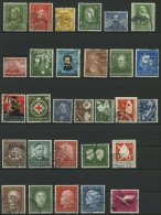 LOTS O, 1949-55, Gestempelte Partie Von 38 Verschiedenen Mittleren Werten, Saubere Bedarfserhaltung/feinst, Mi. 400.- - Usati