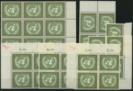 ENGROS 221 **, 1955, 10 Pf. UNO, 30x, Meist In Viererblocks, Pracht, Mi. 135.- - Variétés Et Curiosités