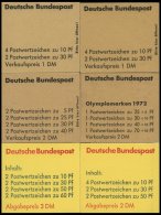 ZUSAMMENDRUCKE A.MH 16c-23a **, 1972-80, 6 Verschiedene Markenheftchen, Pracht, Mi. 70.50 - Usati