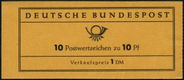ZUSAMMENDRUCKE MH 6cb **, 1960, Markenheftchen Heuss Lumogen, Erstauflage, Mit Druckereizeichen 5 (nur Die Obere Hä - Gebruikt