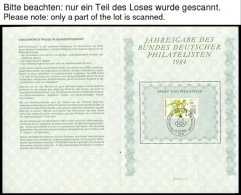 JAHRESGABEN 1984-91, 8 Verschiedene Jahresgaben Des Bundes Deutscher Philatelisten In Unterschiedlichen Mengen, Fast Nur - Other & Unclassified