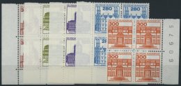 BUNDESREPUBLIK 1139-43 VB **, 1982, Burgen Und Schlösser In Viererblocks, Randstücke (4x Linke Untere Bogeneck - Used Stamps