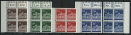 BUNDESREPUBLIK 506-10 VB **, 1966, Brandenburger Tor, Bis Auf 30 Pf. In Oberen Eckrandviererblocks, Prachtsatz, Mi. 70.- - Used Stamps