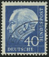 BUNDESREPUBLIK 260yR O, 1960, 40 Pf. Heuß Lumogen, Rote Zählnummer, Pracht, Mi. 150.- - Used Stamps