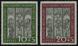 BUNDESREPUBLIK 139/40 **, 1951, Marienkirche, üblich Gezähnt Pracht, Mi. 220.- - Used Stamps