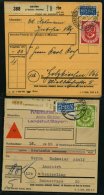 BUNDESREPUBLIK 137/8 BRIEF, 1954, 80 Und 90 Pf. Posthorn, Je Als Einzelfrankatur Auf Paketkarte, üblich Gezähn - Usados