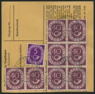 BUNDESREPUBLIK 133 BRIEF, 1954, 40 Pf. Posthorn Im Sechserblock Und 2 Waagerechten Paaren Mit 5 Pf. Zusatzfrankatur Auf - Used Stamps