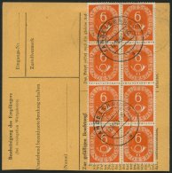 BUNDESREPUBLIK 126 BRIEF, 1954, 6 Pf. Posthorn Im Achterblock (rückseitig) Und Waagerechten Paar (vorderseitig) Als - Used Stamps