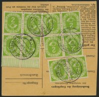 BUNDESREPUBLIK 123 VB, Paar BRIEF, 1954, 2 Pf. Posthorn, 2 Viererblöcke Und Waagerechtes Paar Rückseitig Mit 6 - Used Stamps