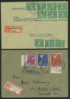 AMERIK. U. BRITISCHE ZONE 936,954,961/2 BRIEF, 1948, 2 Einschreibbriefe Mit 10-fach-Frankaturen Aus GLEISINGEN Und BRAUN - Other & Unclassified