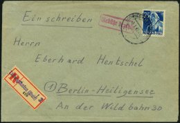 RHEINLAND PFALZ 13 BRIEF, 18.7.47, 75 Pf. Blau Auf Einschreibbrief, 9 Pf.-Teilbarfrankatur (der 84 Pf. Wert Ist Erst Im - Otros & Sin Clasificación