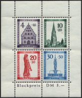 BADEN Bl. 1AI **, 1949, Block Freiburg, Gezähnt, Mit Abart Sirene Neben Sockel Des Engels, Feinst, Mi. 300.- - Autres & Non Classés