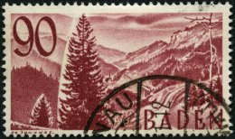 BADEN 37 O, 1949, 90 Pf. Braunkarmin, Pracht, Gepr. Schlegel, Mi. 100.- - Autres & Non Classés