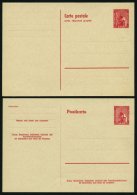 GANZSACHEN P 34II,36 BRIEF, 1949, 15 F. Rot, Postkarte 24 Mm Und 15/15 Fr. Rot, Ungebraucht, 2 Prachtkarten, Mi. 68.- - Autres & Non Classés