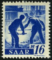 SAARLAND 231IIfAG **, 1947, 4 Fr. Auf 16 Pf. Violettultramarin, Ohne Aufdruck, Druck Auf Der Gummiseite, Pracht, Gepr. H - Otros & Sin Clasificación