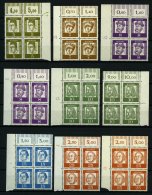 BERLIN 199-203,205DZ VB **, 1961, 5 - 15 Pf. Und 25 Pf. Bedeutende Deutsche In Eckrandviererblocks Vom Oberrand Mit Druc - Used Stamps