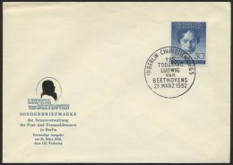 BERLIN 87 BRIEF, 1952, 30 Pf. Beethoven Auf Amtlichem FDC, Pracht, Mi. 120.- - Usados