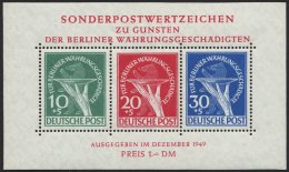 BERLIN Bl. 1 **, 1949, Block Währungsgeschädigte, Pracht, Mi. 950.- - Usados