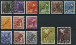 BERLIN 21-34 **, 1949, Rotaufdruck, üblich Gezähnter Prachtsatz, Gepr. Schlegel, Mi. 1400.- - Used Stamps