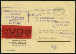 DIENSTMARKEN D VD 1A BRIEF, 1965, 20 Pf. Bräunlichrot/schwarz, Gezähnt 91/2, Auf Brief Aus STOLLBERG, Normale - Otros & Sin Clasificación