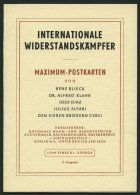 DDR 918-22 BRIEF, 1962, Antifaschisten, Je Auf Maximumkarte Im Sonderheft, Pracht - Oblitérés