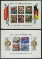 DDR Bl. 8/9BYI O, 1953, Marx-Blocks, Ungezähnt, Wz. 2YI, Sonderstempel LEIPZIG KARL MARX JAHR, Feinst, Gepr. Sch&ou - Used Stamps