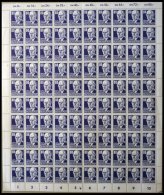 DDR 339vaXI **, 1952, 80 Pf. Thälmann, Gestrichenes Papier, Wz. 2XI, Im Bogen (100), Dabei 2x Plattenfehler 339PFII - Used Stamps