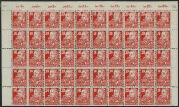 DDR 335vaXII **, 1953, 30 Pf. Rot Engels, Gestrichenes Papier, Wz. 2XII, 50x Im Bogenteil, Pracht, Mi. 1250.- - Used Stamps