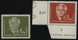 DDR 325/6 **, 1952, 1 Und 2 DM Pieck, Wz. 2, 2 Prachtwerte, Mi. 70.- - Used Stamps