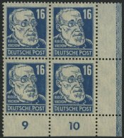 ALLGEMEINE-AUSGABEN 218ay VB **, 1948, 16 Pf. Preußischblau Virchow, Senkrechte Borkengummierung, Im Unteren Recht - Other & Unclassified