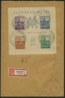 WEST-SACHSEN Bl. 5Ya BRIEF, 1946, Block Leipziger Messe, Wz. 1Y, Type IV, Auf Einschreibbrief, Sonderstempel, Kleiner Wa - Otros & Sin Clasificación