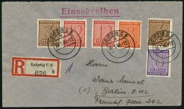 WEST-SACHSEN WZd 13,16,SZd 3 BRIEF, 1945, 3+12, 12+8 Und 3+6 Ziffer Auf überfrankiertem Einschreibbrief , Pracht, G - Altri & Non Classificati