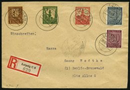 WEST-SACHSEN 137Xa BRIEF, 1945, 60 Pf. Braunkarmin, Wz. 1X, Mit Zusatzfrankatur (u.a. Nr. 156,158 Und 161X) Auf Einschre - Autres & Non Classés