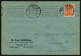 WEST-SACHSEN 118Y BRIEF, 1945, 8 Pf. Lebhaftrotorange, Wz. 1Y, Einzelfrankatur Auf Ortsbrief, Pracht - Other & Unclassified