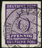 WEST-SACHSEN 117Xb O, 1945, 6 Pf. Dunkelrotviolett, Wz. 1X, Pracht, Gepr. Dr. Jasch, Mi. 50.- - Autres & Non Classés