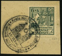 PROVINZ SACHSEN 87AIX BrfStk, 1946, 6 Pf. Wiederaufbau, Gezähnt, Mit Abart S Und A Von Sachsen Unten Miteinander Ve - Otros & Sin Clasificación