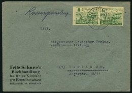 PROVINZ SACHSEN 85II BRIEF, 1945, 6 Pf. Bodenreform Im Waagerechten Paar Auf Brief, Linke Marke Mit Abart Bogenförm - Altri & Non Classificati