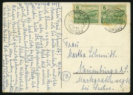 PROVINZ SACHSEN 85wb Paar BRIEF, 1945, 6 Pf. Lebhaftgrün Im Waagerechten Paar Auf Postkarte Aus AUDENHAIN, Feinst ( - Otros & Sin Clasificación