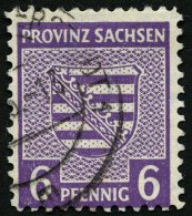 PROVINZ SACHSEN 69XAa O, 1945, 6 Pf. Grauviolett, Vierseitig Gezähnt, Pracht, Gepr. Schulz, Mi. 100.- - Andere & Zonder Classificatie