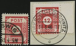 OST-SACHSEN 46aDIII BrfStk, O, 1945, 12 Pr. Rot Coswig, Gezähnt L 111/2, 2 Werte In Farbnuancen, Pracht, Gepr. Kunz - Other & Unclassified
