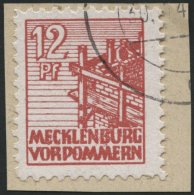 MECKLENBURG-VORPOMMERN 36xc BrfStk, 1946, 12 Pf. Lebhaftbraunrot, Kreidepapier, Nicht Prüfbarer Eckstempel, Prachtb - Other & Unclassified