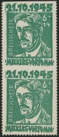 MECKLENBURG-VORPOMMERN 20aUo,w**, *, 1945, 6 Pf. Hellgrün Faschismus Im Senkrechten Paar, Untere Marke Oben Ungez&a - Otros & Sin Clasificación