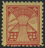 MECKLENBURG-VORPOMMERN 18dG **, 1945, 12 Pf. Bräunlichrot, Druck Auf Gummiseite, Pracht, Fotoattest Kramp, Mi. 900. - Altri & Non Classificati