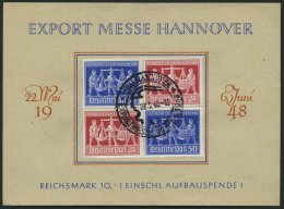 ALLIIERTE BES. V Zd 1 BrfStk, 1948, Exportmesse Im Viererblock, Sonderstempel, Pracht, Gepr. Schlegel, Mi. 80.- - Other & Unclassified