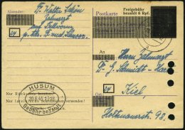 ALL. BES. AUFBRAUCHAUSGABEN P C654A BRIEF, 1945, 6 Pf. Auf 6 Pf. Violett PA Husum, Antwortteil, Von PELLWORM Nach Kiel, - Other & Unclassified