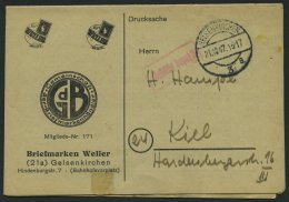 ALL. BES. GEBÜHR BEZAHLT GELSENKiRCHEN, 21.10.47, Roter R1 Gebühr Bezahlt, Auf Mehrseitiger Drucksachen-Werbeb - Other & Unclassified