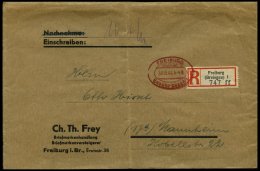 ALL. BES. GEBÜHR BEZAHLT FREIBURG, 30.9.46, Roter Ellipsenstempel Gebühr Bezahlt Auf Einschreibbrief, Reg.-bug - Otros & Sin Clasificación