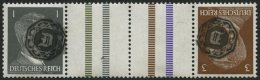 LÖBAU KZ 37ND **, 1945, Hitler Kehrdruck 1 + Z + Z + 3, Falzrest Im Steg, Pracht, Gepr. Zierer - Postes Privées & Locales